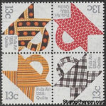 United States of America 1978 Basket Design Quilts Block of 4