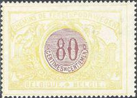 Belgium 1902-1914 State Arms in Oval Two Colors and Winged Wheel - Railway Stamps-Stamps-Belgium-StampPhenom