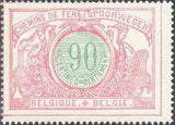 Belgium 1902-1914 State Arms in Oval Two Colors and Winged Wheel - Railway Stamps-Stamps-Belgium-StampPhenom