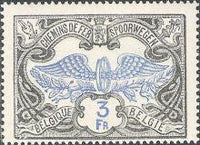 Belgium 1902-1914 State Arms in Oval Two Colors and Winged Wheel - Railway Stamps-Stamps-Belgium-StampPhenom