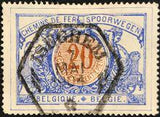 Belgium 1902-1914 State Arms in Oval Two Colors and Winged Wheel - Railway Stamps-Stamps-Belgium-StampPhenom