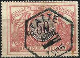 Belgium 1902-1914 State Arms in Oval Two Colors and Winged Wheel - Railway Stamps-Stamps-Belgium-StampPhenom