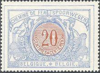 Belgium 1902-1914 State Arms in Oval Two Colors and Winged Wheel - Railway Stamps-Stamps-Belgium-StampPhenom