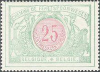 Belgium 1902-1914 State Arms in Oval Two Colors and Winged Wheel - Railway Stamps-Stamps-Belgium-StampPhenom