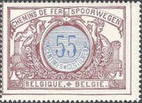 Belgium 1902-1914 State Arms in Oval Two Colors and Winged Wheel - Railway Stamps-Stamps-Belgium-StampPhenom