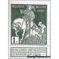 Belgium 1910 Saint Martin dividing his Cloak - full background, 1c-Stamps-Belgium-StampPhenom