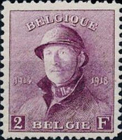 Belgium 1919-1920 King Albert I with Helmet-Stamps-Belgium-StampPhenom