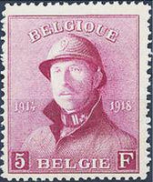 Belgium 1919-1920 King Albert I with Helmet-Stamps-Belgium-StampPhenom