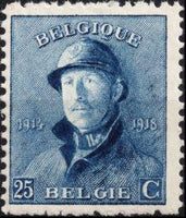 Belgium 1919-1920 King Albert I with Helmet-Stamps-Belgium-StampPhenom