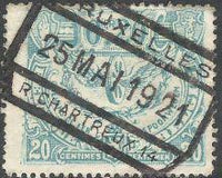 Belgium 1920-1921 Winged Wheel and Locomotives - Railway Stamps-Stamps-Belgium-StampPhenom