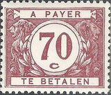 Belgium 1922 Digit in White Circle - Postage Due Stamps-Stamps-Belgium-StampPhenom