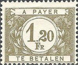 Belgium 1922 Digit in White Circle - Postage Due Stamps-Stamps-Belgium-StampPhenom