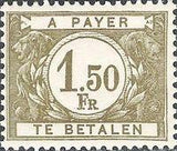 Belgium 1922 Digit in White Circle - Postage Due Stamps-Stamps-Belgium-StampPhenom