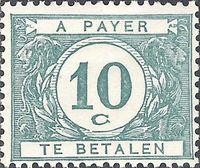 Belgium 1922 Digit in White Circle - Postage Due Stamps-Stamps-Belgium-StampPhenom