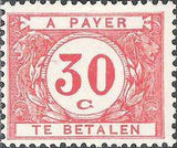 Belgium 1922 Digit in White Circle - Postage Due Stamps-Stamps-Belgium-StampPhenom