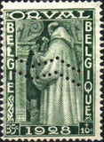 Belgium 1929 First Orval with 2 perforated Wave-lines-Stamps-Belgium-StampPhenom