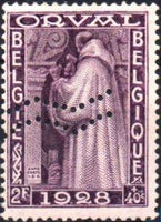 Belgium 1929 First Orval with 2 perforated Wave-lines-Stamps-Belgium-StampPhenom