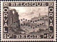 Belgium 1929 First Orval with 2 perforated Wave-lines-Stamps-Belgium-StampPhenom