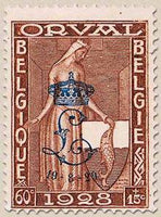 Belgium 1929 First Orval, with Overprint-Stamps-Belgium-StampPhenom