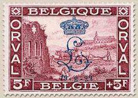 Belgium 1929 First Orval, with Overprint-Stamps-Belgium-StampPhenom