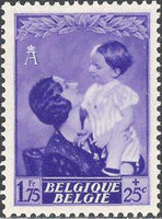 Belgium 1937 Queen Astrid and Prince Baudouin-Stamps-Belgium-StampPhenom