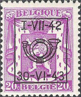 Belgium 1942 Definitives - Small State Arms - Precancellations-Stamps-Belgium-StampPhenom