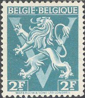 Belgium 1944 Definitives - Heraldic Lion with 'V'-Stamps-Belgium-StampPhenom