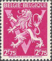 Belgium 1944 Definitives - Heraldic Lion with 'V'-Stamps-Belgium-StampPhenom