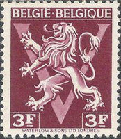 Belgium 1944 Definitives - Heraldic Lion with 'V'-Stamps-Belgium-StampPhenom