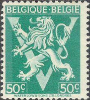 Belgium 1944 Definitives - Heraldic Lion with 'V'-Stamps-Belgium-StampPhenom