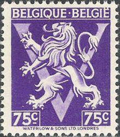 Belgium 1944 Definitives - Heraldic Lion with 'V'-Stamps-Belgium-StampPhenom