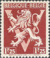 Belgium 1944 Definitives - Heraldic Lion with 'V'-Stamps-Belgium-StampPhenom