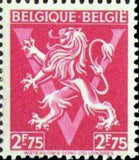 Belgium 1944 Definitives - Heraldic Lion with 'V'-Stamps-Belgium-StampPhenom