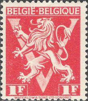 Belgium 1944 Definitives - Heraldic Lion with 'V'-Stamps-Belgium-StampPhenom