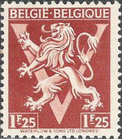 Belgium 1944 Definitives - Heraldic Lion with 'V'-Stamps-Belgium-StampPhenom