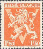 Belgium 1944 Definitives - Heraldic Lion with 'V'-Stamps-Belgium-StampPhenom