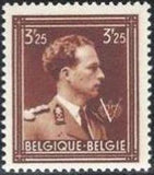 Belgium 1944 Definitives - King Leopold III - Type "Open Collar and "V"-Stamps-Belgium-StampPhenom