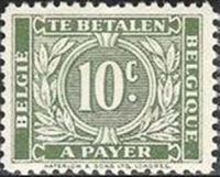 Belgium 1945 Digit Surrounded with Oak Leafs - Postage Due Stamps-Stamps-Belgium-StampPhenom