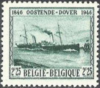 Belgium 1946 100th Anniv of Ostende-Dover Mailboat-Stamps-Belgium-StampPhenom