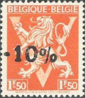 Belgium 1946 Definitives - "-10%" Local Surcharges-Stamps-Belgium-StampPhenom