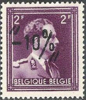 Belgium 1946 Definitives - "-10%" Local Surcharges-Stamps-Belgium-StampPhenom