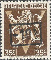 Belgium 1946 Definitives - "-10%" Other Values Surcharges-Stamps-Belgium-StampPhenom