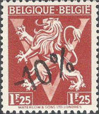 Belgium 1946 Definitives - "-10%" Other Values Surcharges-Stamps-Belgium-StampPhenom