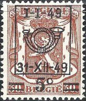 Belgium 1949 Definitives - Heraldic Lion Precancellation and Surcharged-Stamps-Belgium-StampPhenom