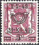 Belgium 1949 Definitives - Heraldic Lion Precancellation and Surcharged-Stamps-Belgium-StampPhenom