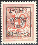 Belgium 1951 Definitives - Digit on Heraldic Lion - Precancellations-Stamps-Belgium-StampPhenom