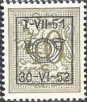 Belgium 1951 Definitives - Digit on Heraldic Lion - Precancellations-Stamps-Belgium-StampPhenom