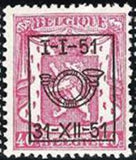 Belgium 1951 Definitives - Small State Arms - Precancellations-Stamps-Belgium-StampPhenom