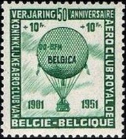 Belgium 1951 Royal Aero Club - 50th Anniversary-Stamps-Belgium-StampPhenom