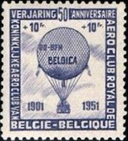 Belgium 1951 Royal Aero Club - 50th Anniversary-Stamps-Belgium-StampPhenom